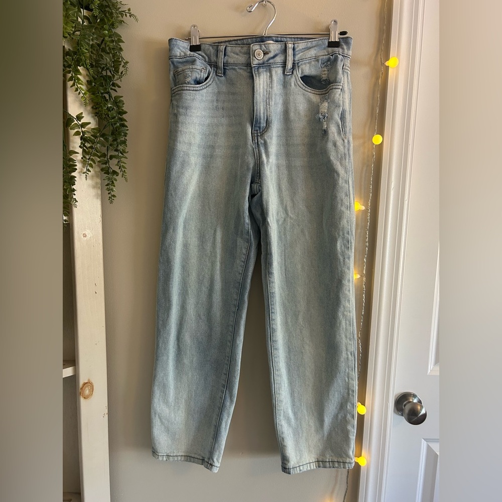 Light Blue High Rise Straight Jeans